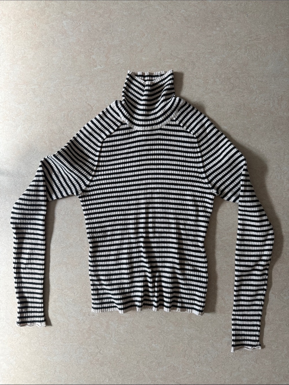 Universal Thread Black & White Striped Turtleneck Sweater